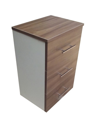 Tiendas EFE Velador de 3 cajones muebles yanira-bla/nogal oferta