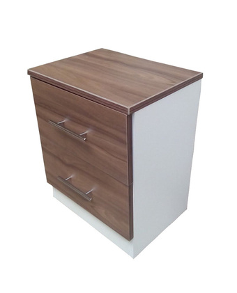 Tiendas EFE Velador de 2 cajones muebles yanira-bla/nogal oferta