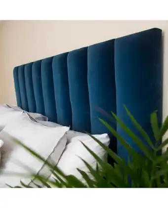 Tiendas EFE Cabecera box wood lineal 2 plazas - azul oferta