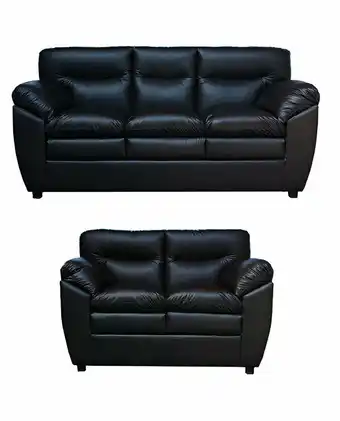 Tiendas EFE Juego de sala casabella 3-2 malibú cuerina - negro oferta