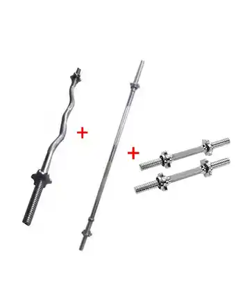 Tiendas EFE Pack genericas: barra recta + barra zeta + par de mancuernas oferta