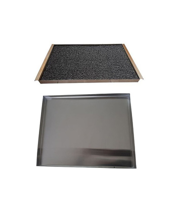 Tiendas EFE Pediluvio de acero inoxidable + alfombra de pvc oferta
