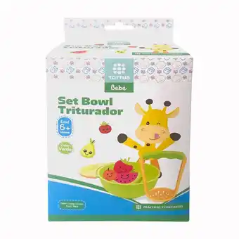 Tottus Set bowl + triturador verde oferta