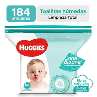 Tottus Toallitas humedas huggies one&done x 184und oferta