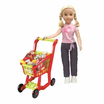 Tottus Muñeca 70cm con carrito supermercado oferta