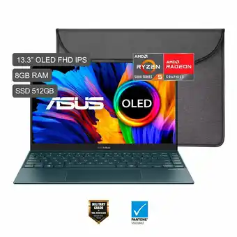 Tottus Laptop asus zenbook 13 um325 ryzen 5 5500u 13.3'' fhd 512gb ssd 8gb ram oferta