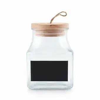 Tottus Canister tapa madera con pizarra 1300ml oferta