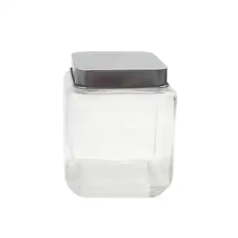 Tottus Canister vidrio cuadrado tapa acero 1160 oferta