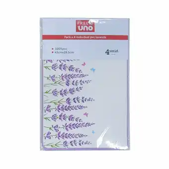 Tottus Pack x 4 individual pvc lavanda oferta