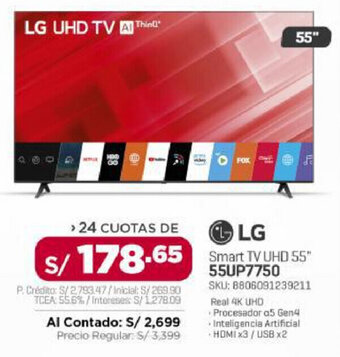 Carsa LG Smart TV UHD 55" 55UP7750 oferta