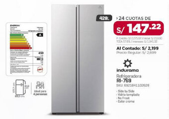 Carsa Indurama Refrigeradora RI-769 oferta