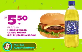 Tambo Hamburguesa Queso Tocino + 01 Triple Kola 500ml oferta
