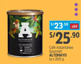 Plaza Vea Café Instantáneo Gourmet Altomayo la x 200g oferta