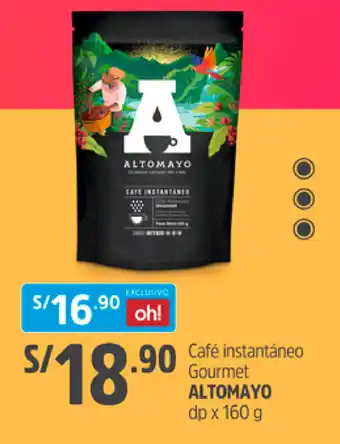 Plaza Vea Café Instantáneo Gourmet Altomayo dp x 160g oferta
