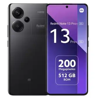 Tiendas EFE Celular xiaomi redmi note 13 pro plus 5g 200mp 512gb 12gb negro oferta