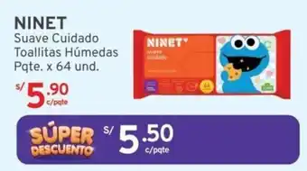 Mifarma NINET Suave Cuidado Toallitas Húmedas Pqte. x 64 und. oferta