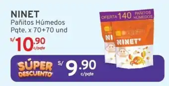 Mifarma NINET Pañitos Húmedos Pqte. x 70+70 und oferta