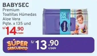 Mifarma BABYSEC Premium Toallitas Húmedas Aloe Vera Pqte. x 135 und oferta