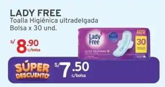 Mifarma LADY FREE Toalla Higiénica ultradelgada Bolsa x 30 und. oferta