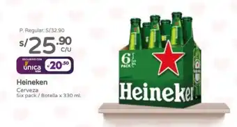 Vega Heineken Cerveza Six pack / Botella x 330 ml. oferta