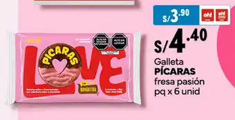 Plaza Vea Galleta PÍCARAS fresa pasión pq x 6 unid oferta