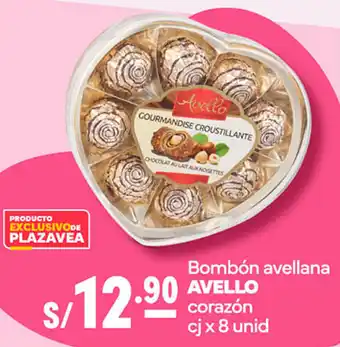 Plaza Vea Bombón AVELLO corazón cj x 8 unid oferta