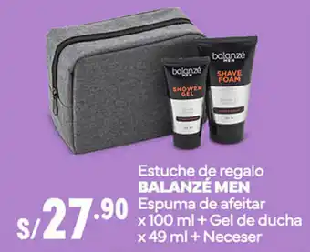 Plaza Vea Estuche de regalo BALANZE MEN Espuma de afeitar x 100 ml + Gel de ducha x 49 ml + Neceser oferta