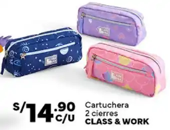 Plaza Vea Cartuchera 2 cierres CLASS & WORK oferta