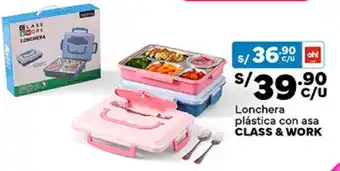 Plaza Vea Lonchera plástica con asa CLASS & WORK oferta