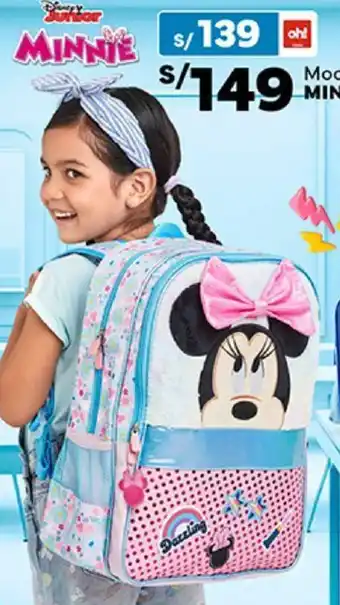 Plaza Vea Mochila MINNIE oferta