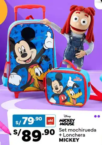 Plaza Vea Set mochirueda + Lonchera MICKEY oferta