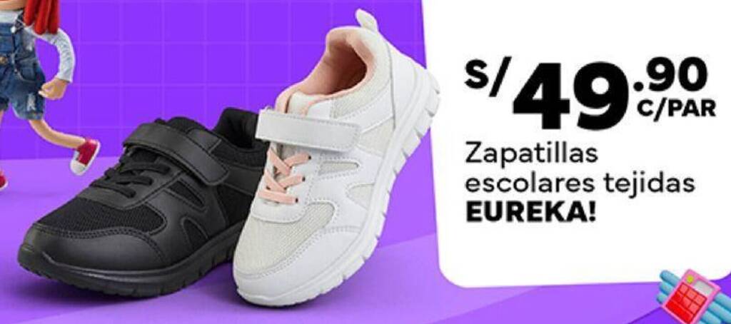 Zapatillas escolares tejidas EUREKA oferta en Plaza Vea