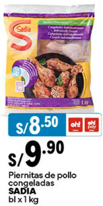 Plaza Vea Piernitas de pollo congeladas SADIA bl x 1kg oferta