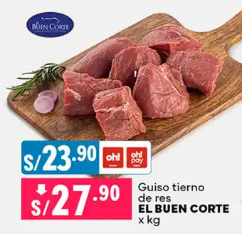 Plaza Vea Guiso tierno de res EL BUEN CORTE x kg oferta