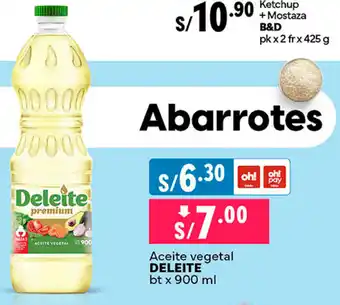Plaza Vea Aceite vegetal DELEITE bt x 900ml oferta