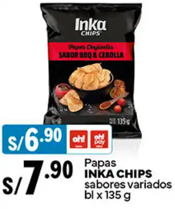 Plaza Vea Papas INKA CHIPS sabores variados bl x 135g oferta