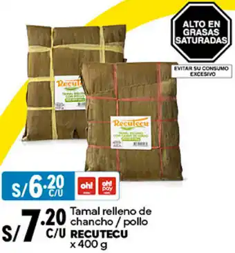 Plaza Vea Tamal relleno de chancho/pollo RECUTECU x 400g oferta