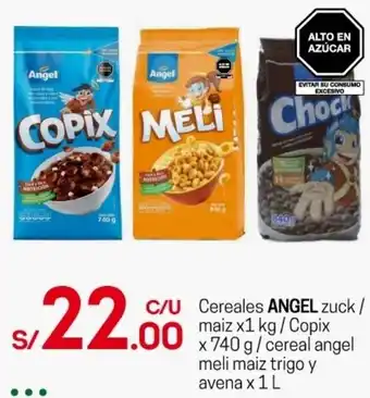 Tottus Cereales ANGEL zuck / maiz x1kg / Copix x 740 g/cereal angel meli maiz trigo y avena x 1L oferta