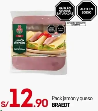 Tottus BRAEDT Pack jamón y queso oferta