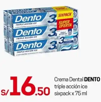 Tottus Crema Dental DENTO triple acción ice sixpack x 75ml oferta