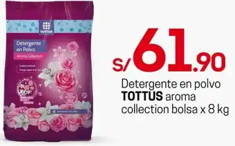 Tottus Detergente en polvo TOTTUS aroma collection bolsa x 8kg oferta