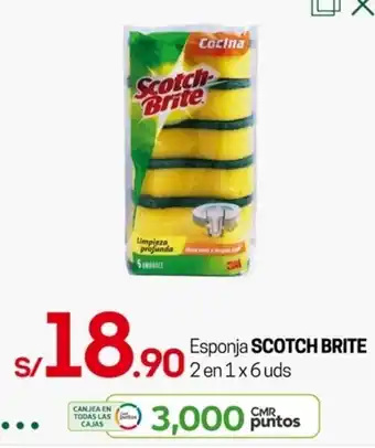 Tottus Esponja SCOTCH BRITE 2 en 1 x 6uds oferta