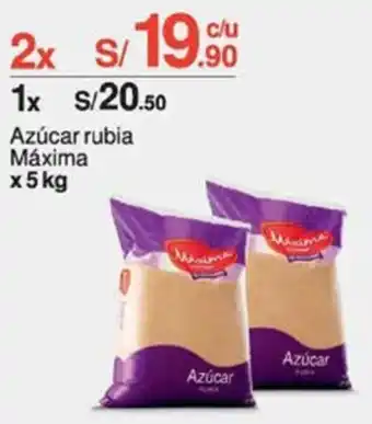 Tottus Azúcar rubia Máxima x 5kg x 2x oferta