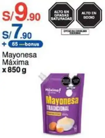 Tottus Mayonesa Máxima x 850g oferta