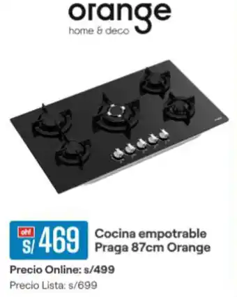 Promart Cocina empotrable Praga 87cm Orange oferta