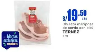 Makro Chuleta mariposa de cerdo con piel TERNEZ x kg oferta