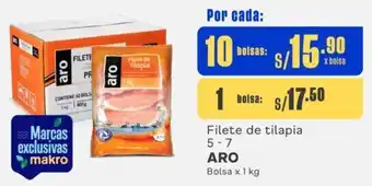 Makro Filete de tilapia 5-7 ARO 10bolsas x 1kg oferta