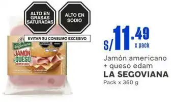 Makro Jamón americano + queso edam LA SEGOVIANA Pack x 360g oferta