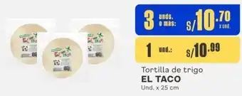 Makro Tortilla de trigo EL TACO 3Unds x 25 cm oferta