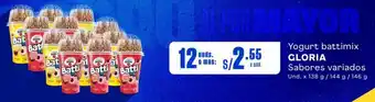 Makro Yogurt battimix GLORIA Sabores variados 12 Unds x 138 g / 144 g/ 146 g oferta